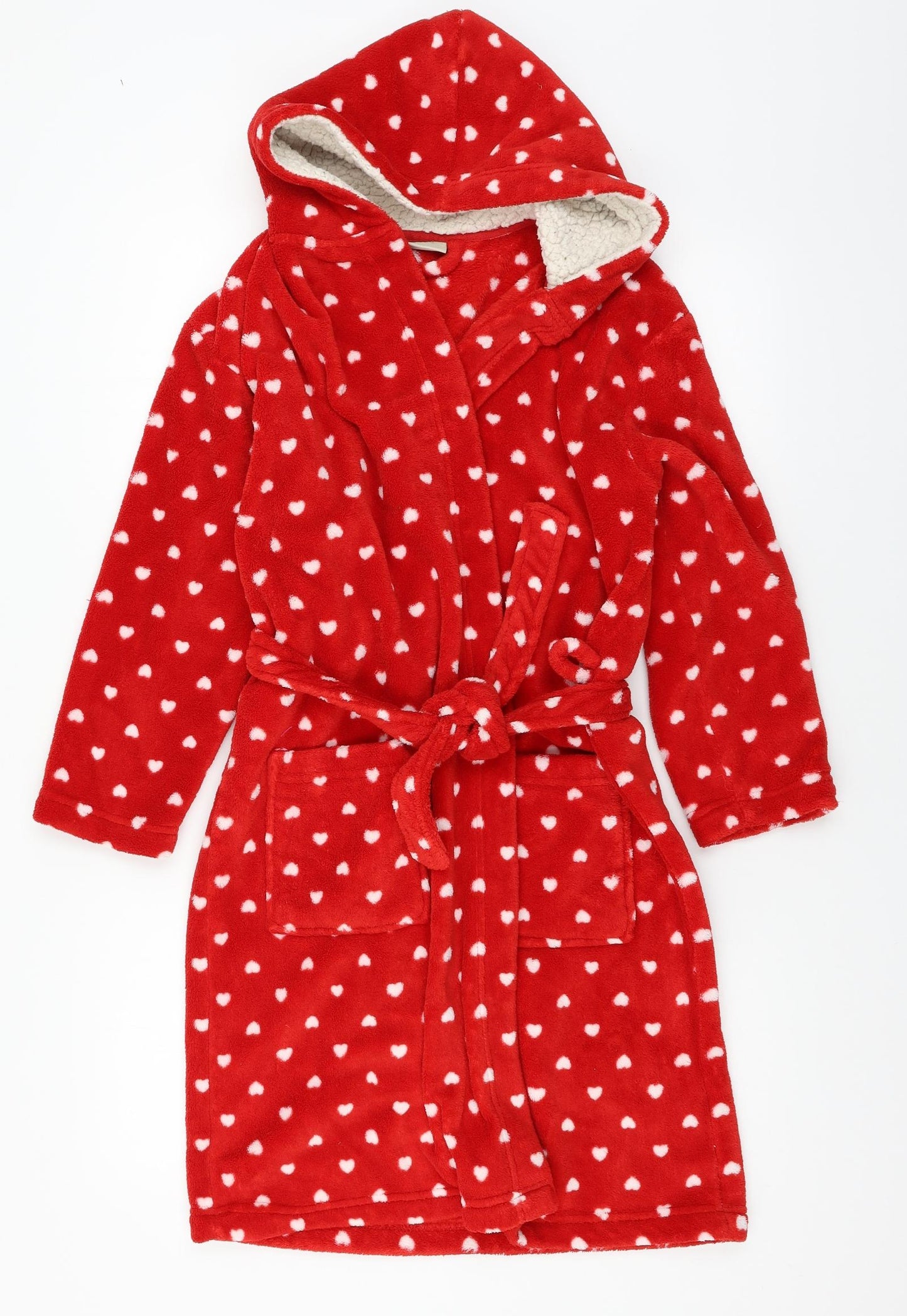 NEXT Girls Red Polka Dot Microfibre Top Robe Size 11-12 Years