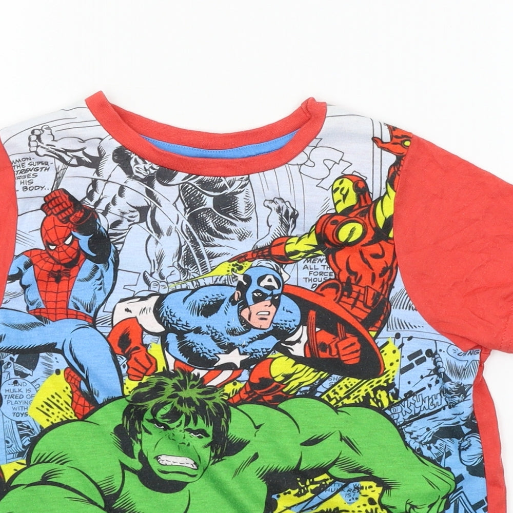 Lily & Dan Boys Red  Jersey Basic T-Shirt Size 7-8 Years  - Avengers