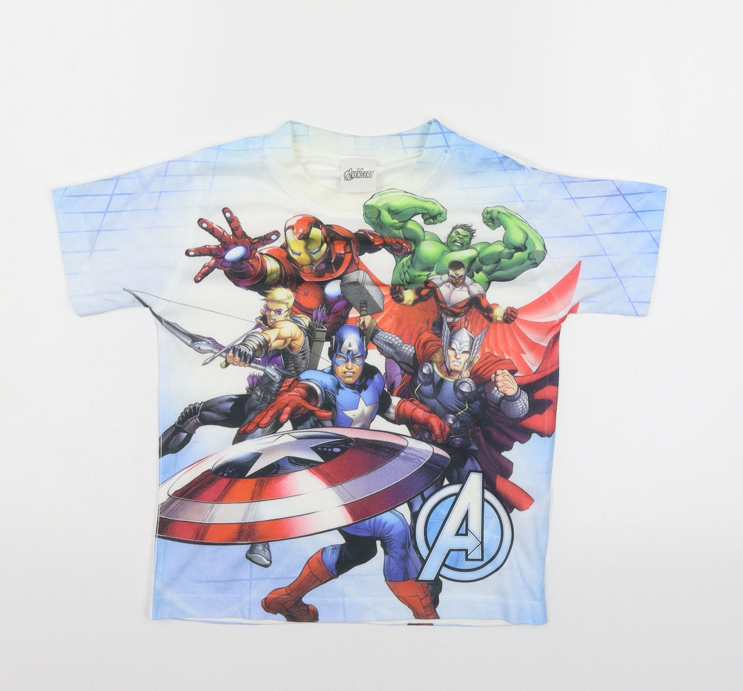 Avengers Boys White  Jersey Basic T-Shirt Size 5-6 Years  - Avengers