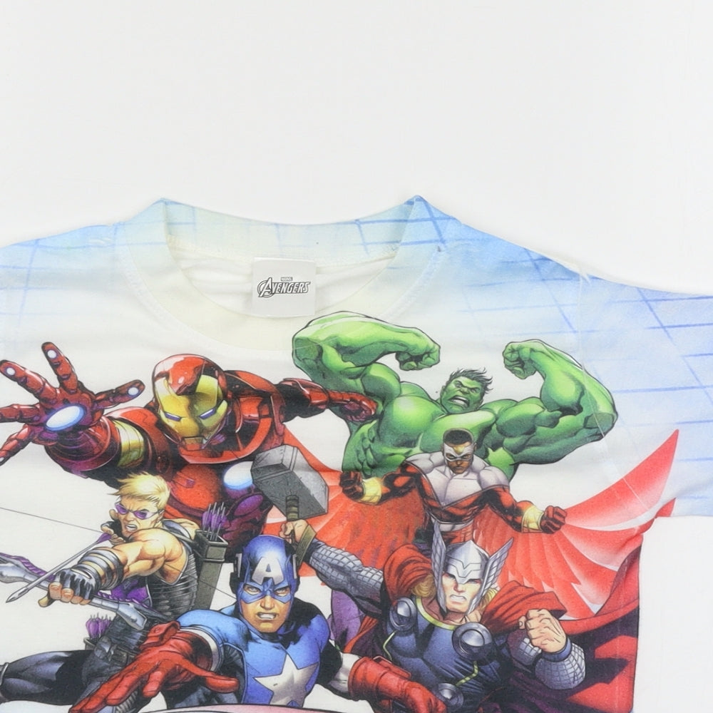 Avengers Boys White  Jersey Basic T-Shirt Size 5-6 Years  - Avengers