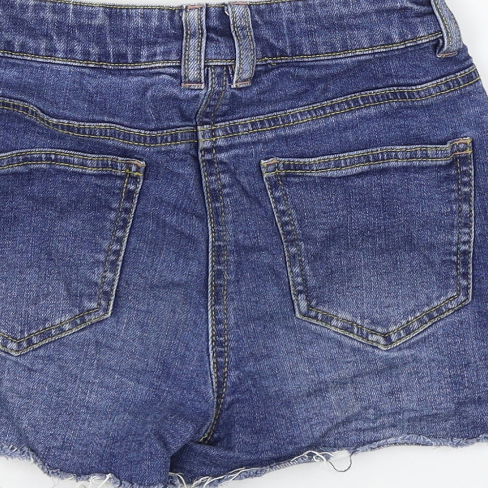Candy Couture Girls Blue  Denim Cut-Off Shorts Size 10 Years - Distressed