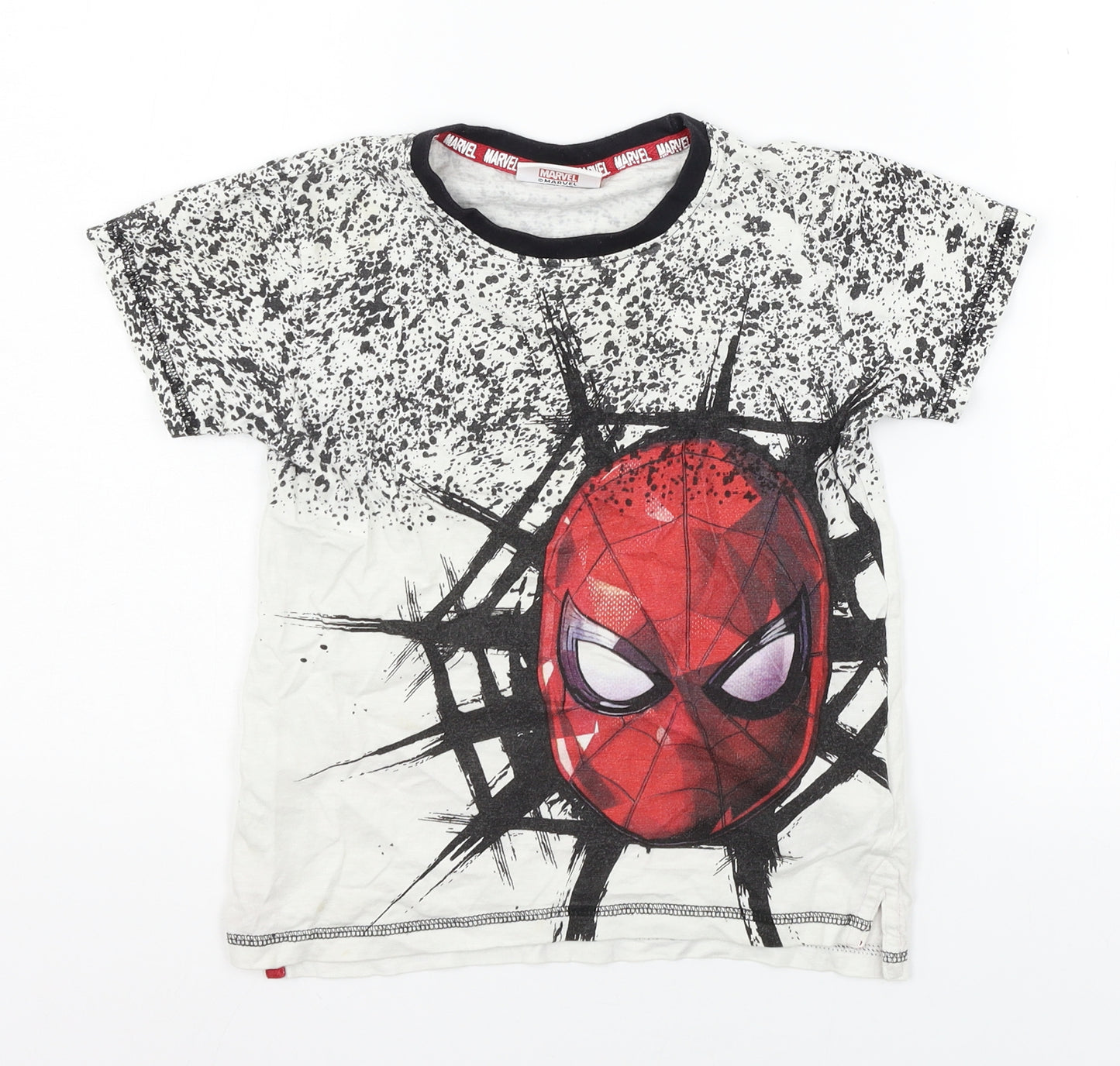 Marvel Boys White  Jersey Basic T-Shirt Size 6 Years  - Spiderman