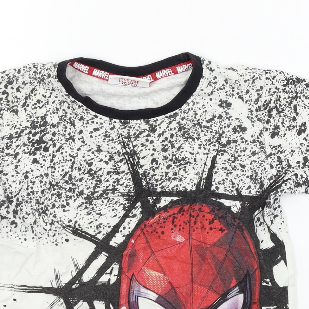 Marvel Boys White  Jersey Basic T-Shirt Size 6 Years  - Spiderman
