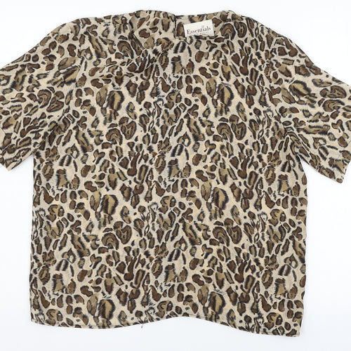 Bonmarché Womens Brown Animal Print  Basic Button-Up Size 14