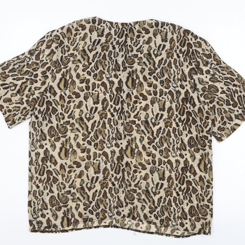 Bonmarché Womens Brown Animal Print  Basic Button-Up Size 14