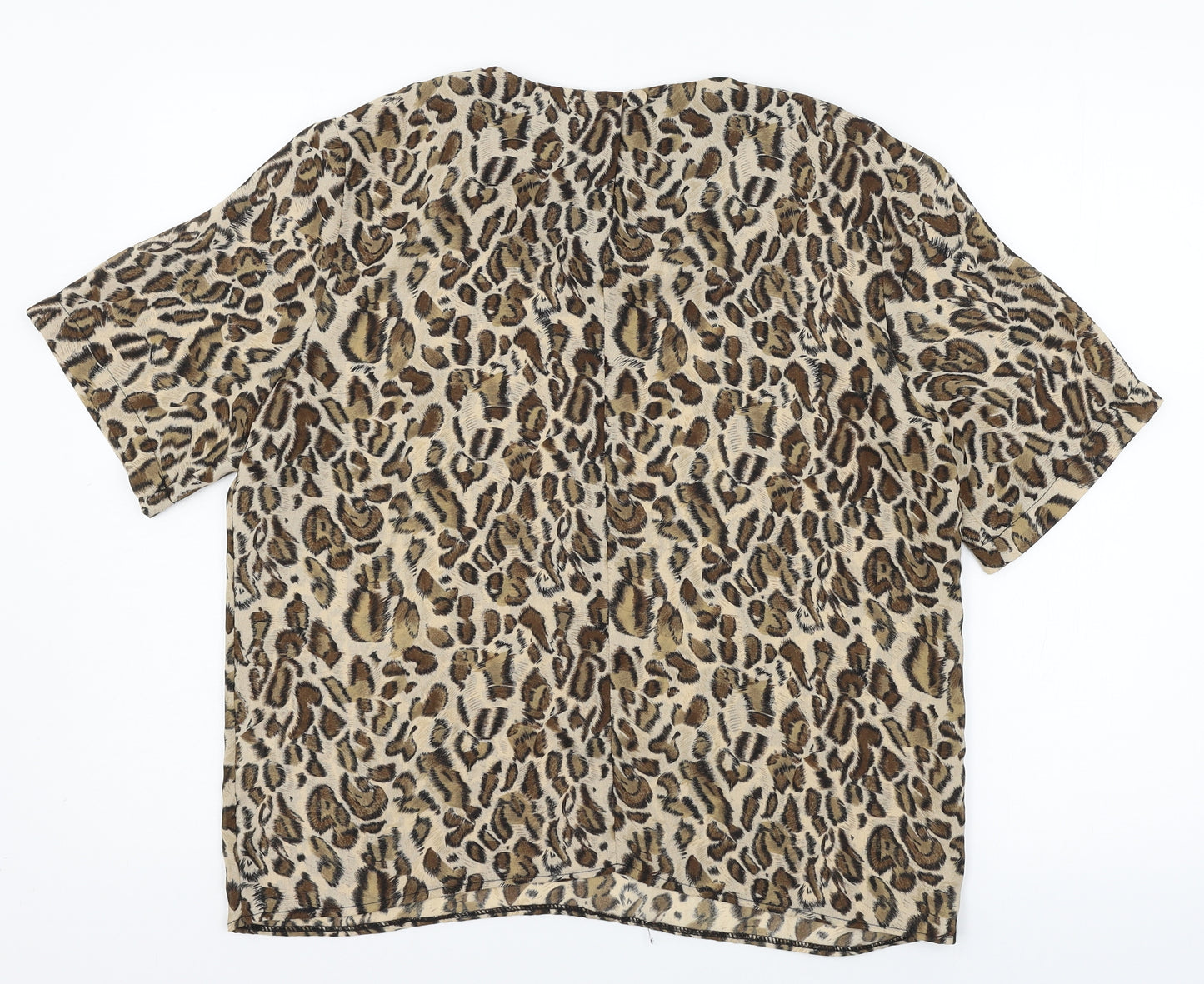Bonmarché Womens Brown Animal Print  Basic Button-Up Size 14