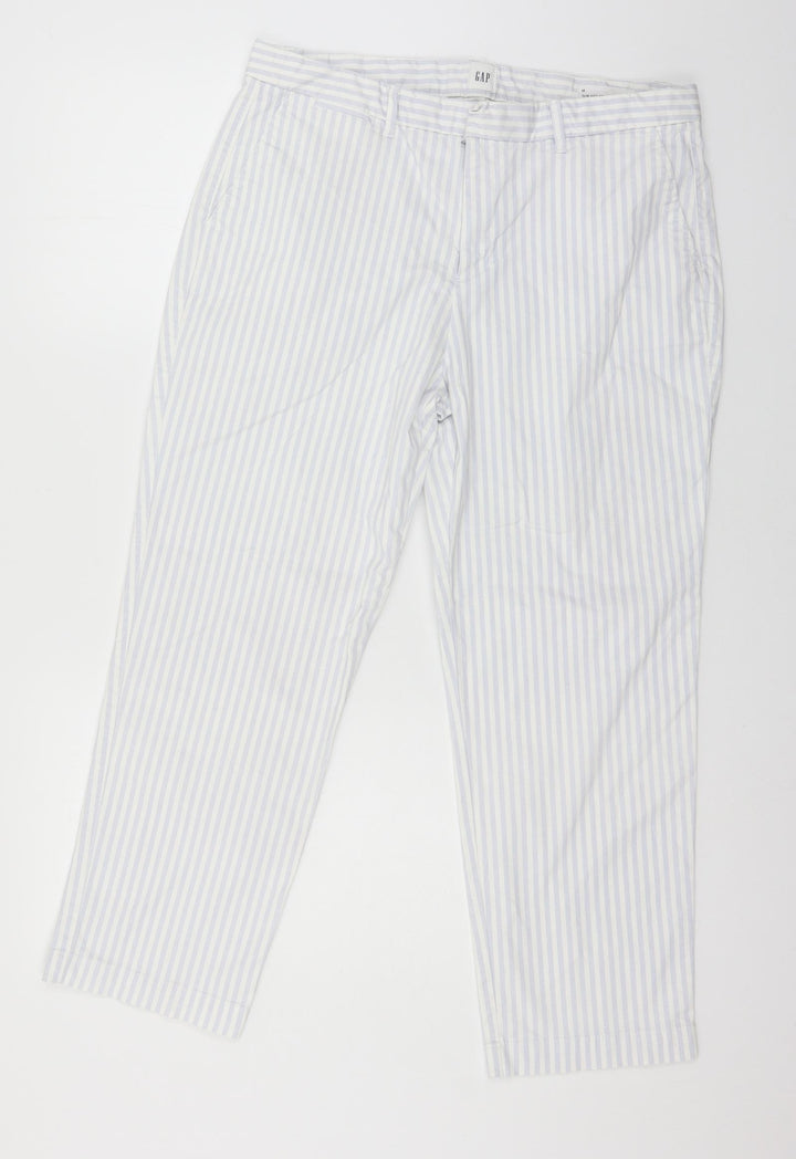 Gap Womens Blue Striped Trousers Size 12 L25 in