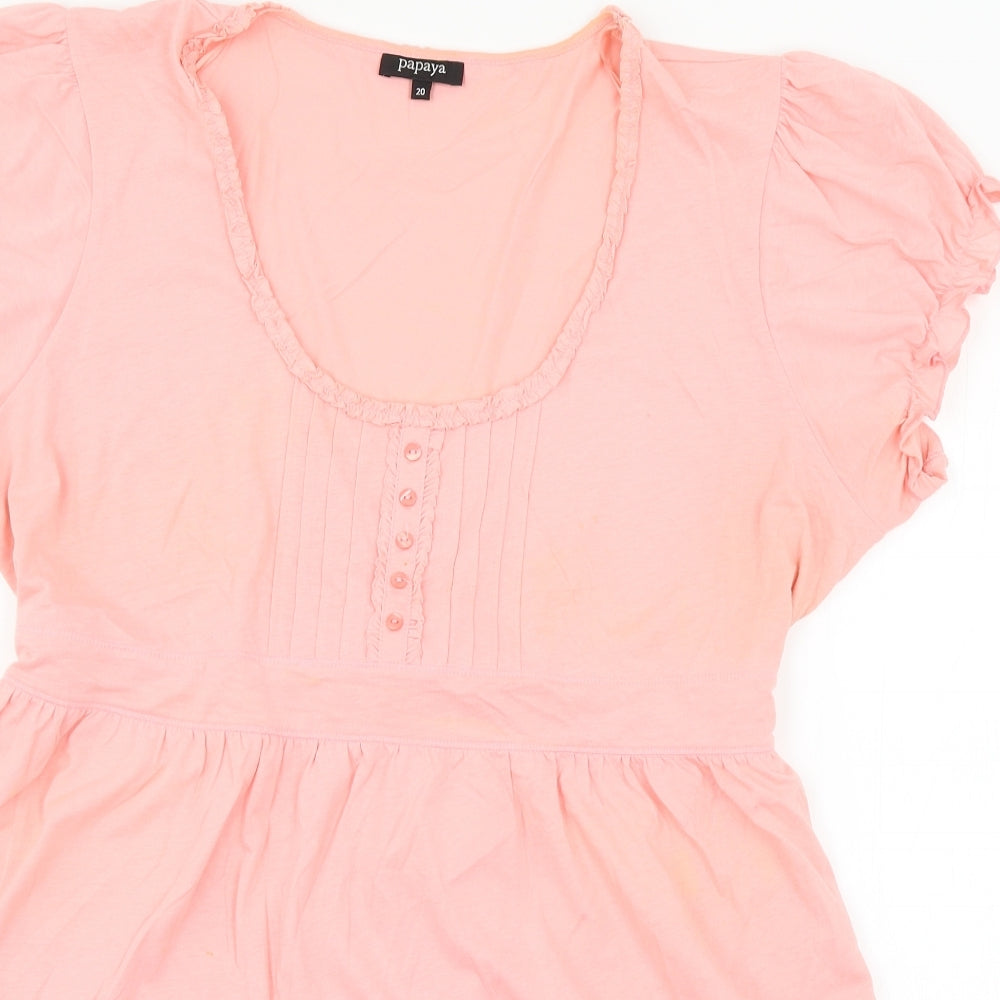 Papaya Womens Pink  Jersey Basic T-Shirt Size 20