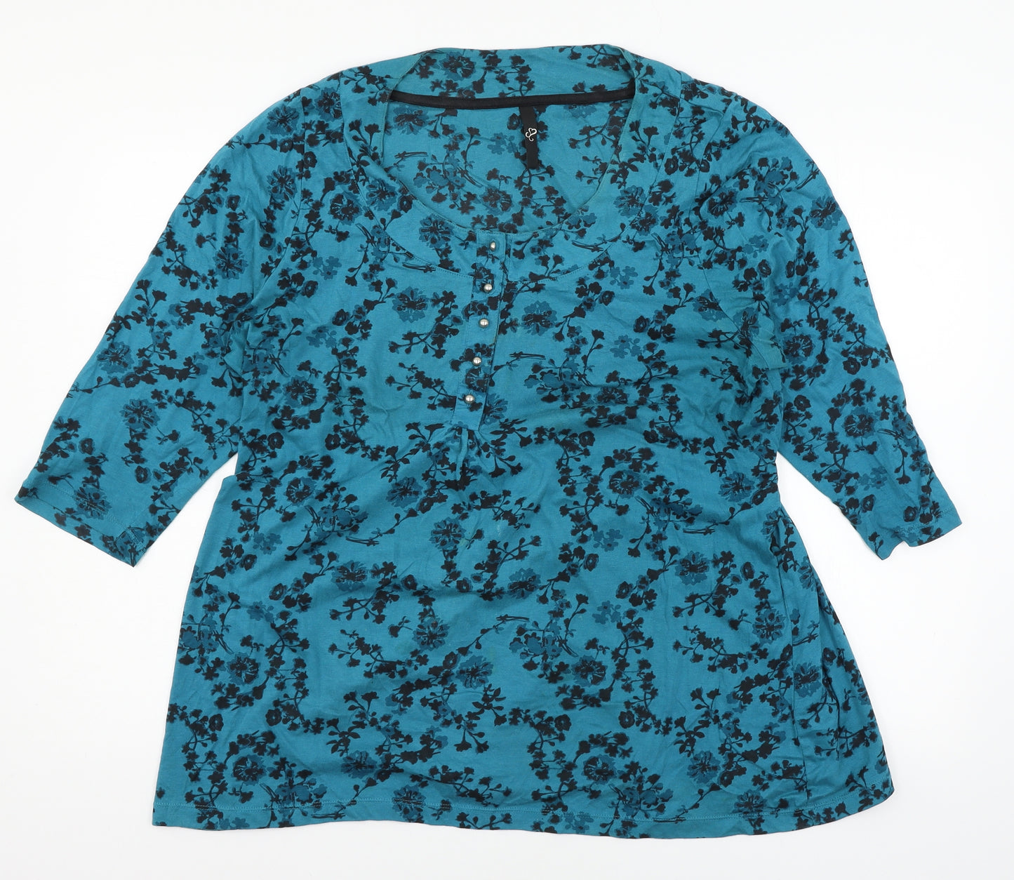 Evans Womens Blue  Jersey Basic T-Shirt Size 16