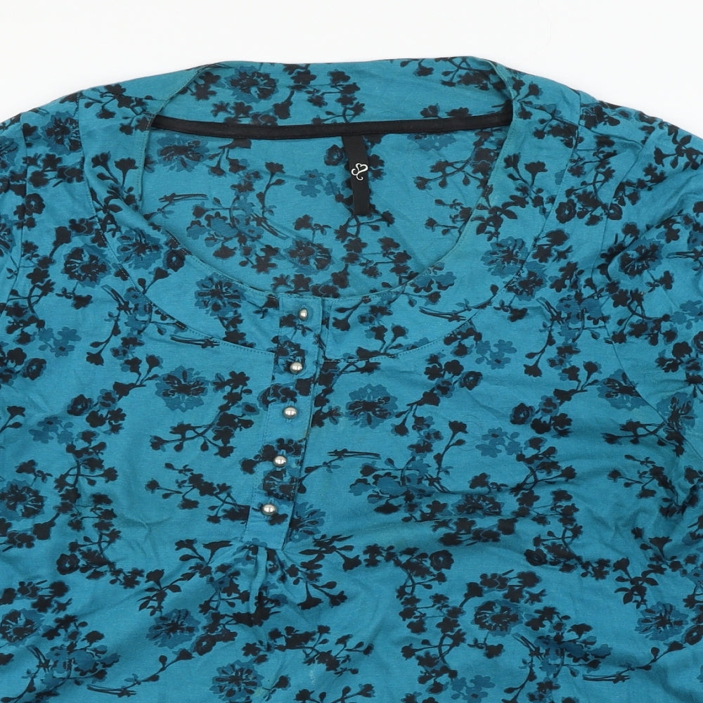Evans Womens Blue  Jersey Basic T-Shirt Size 16