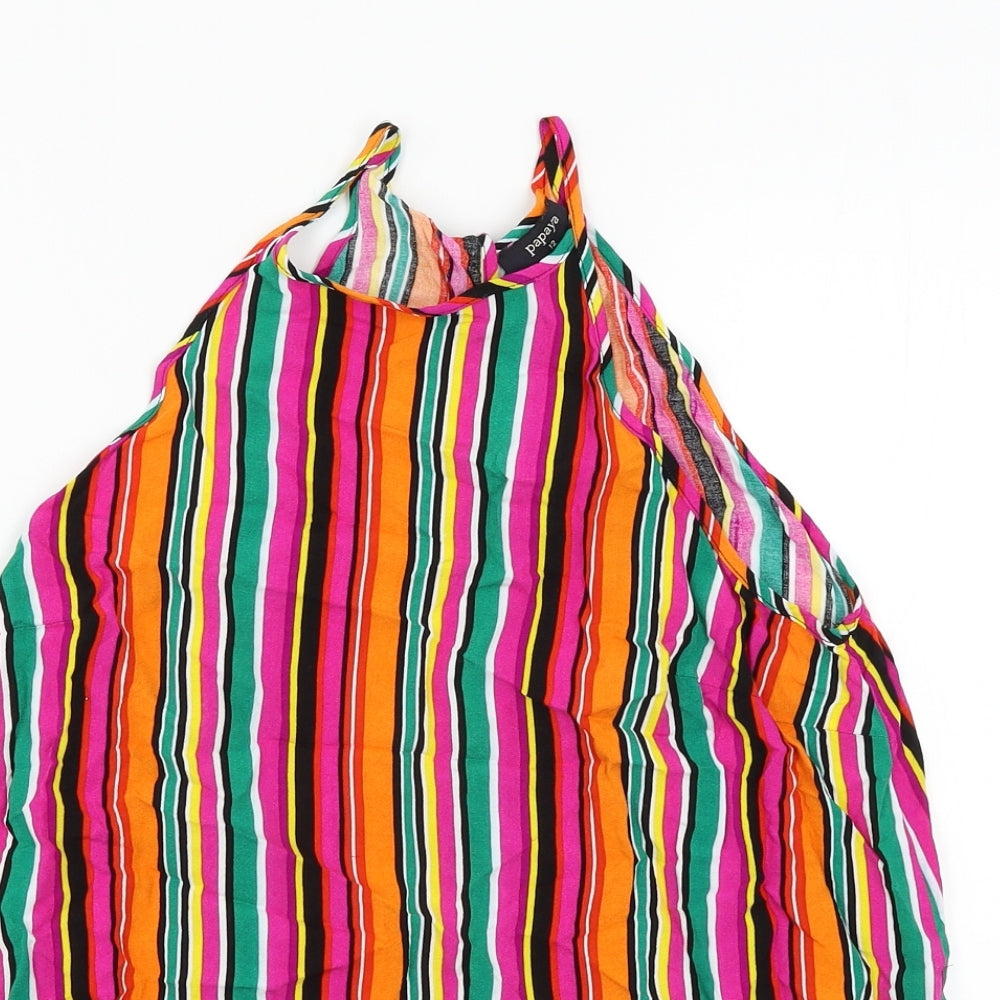 Papaya Womens Multicoloured Striped  Camisole Tank Size 12