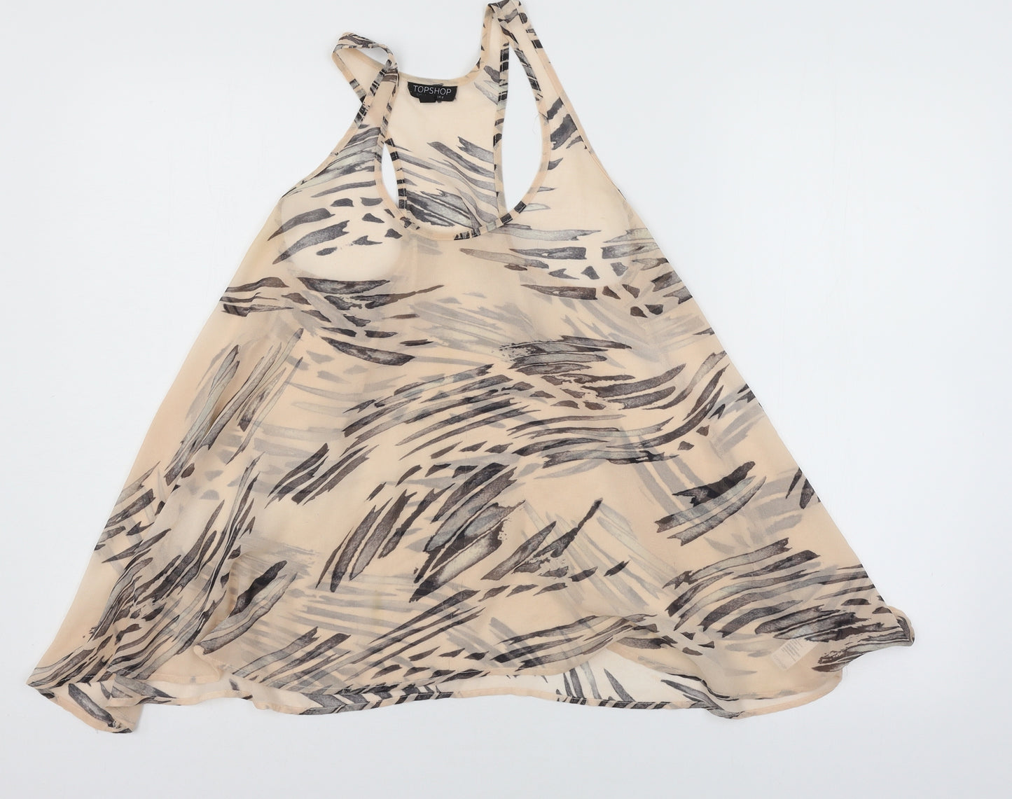 Topshop Womens Pink Striped Chiffon Camisole Tank Size 6