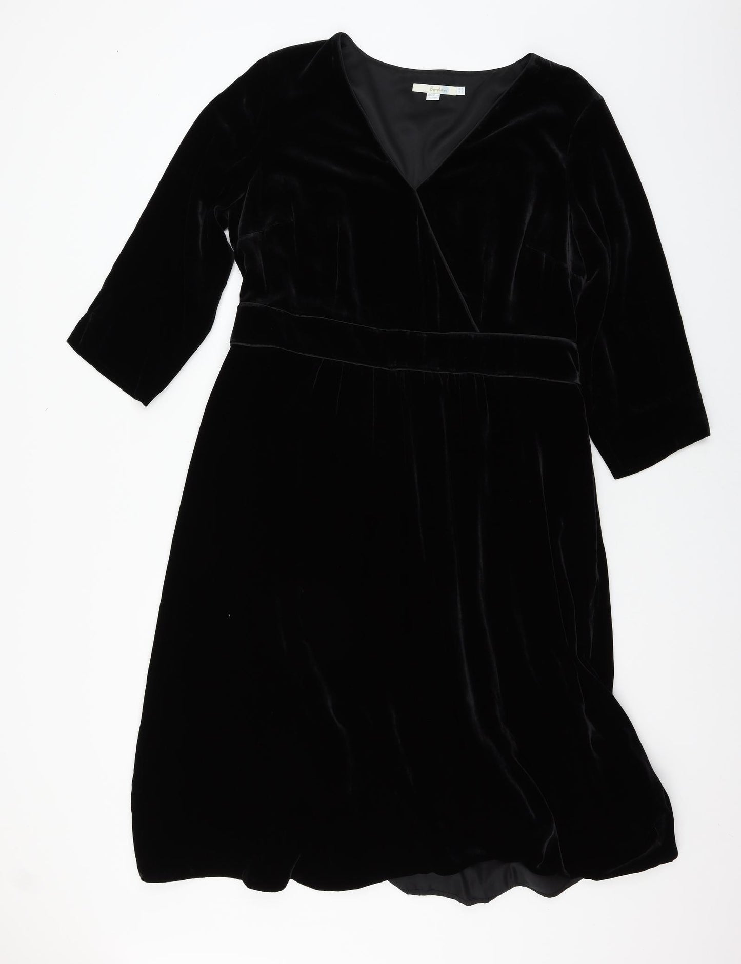 Boden Womens Black  Velvet Skater Dress  Size 18