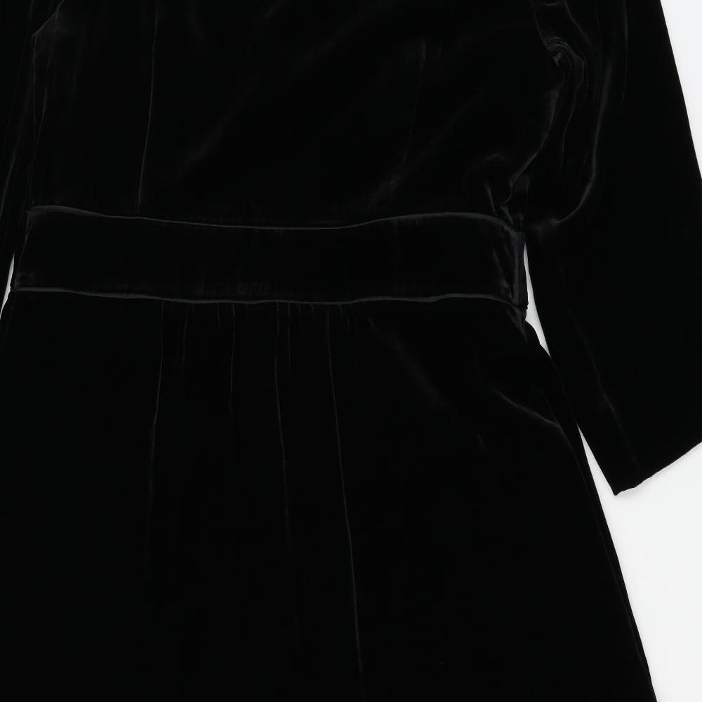 Boden Womens Black  Velvet Skater Dress  Size 18