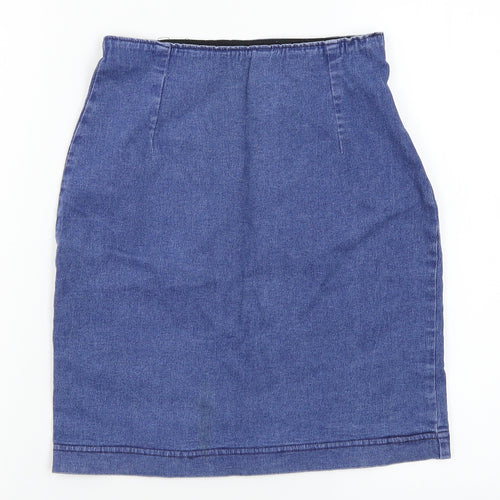 Preworn Womens Blue  Denim Mini Skirt Size 26 in