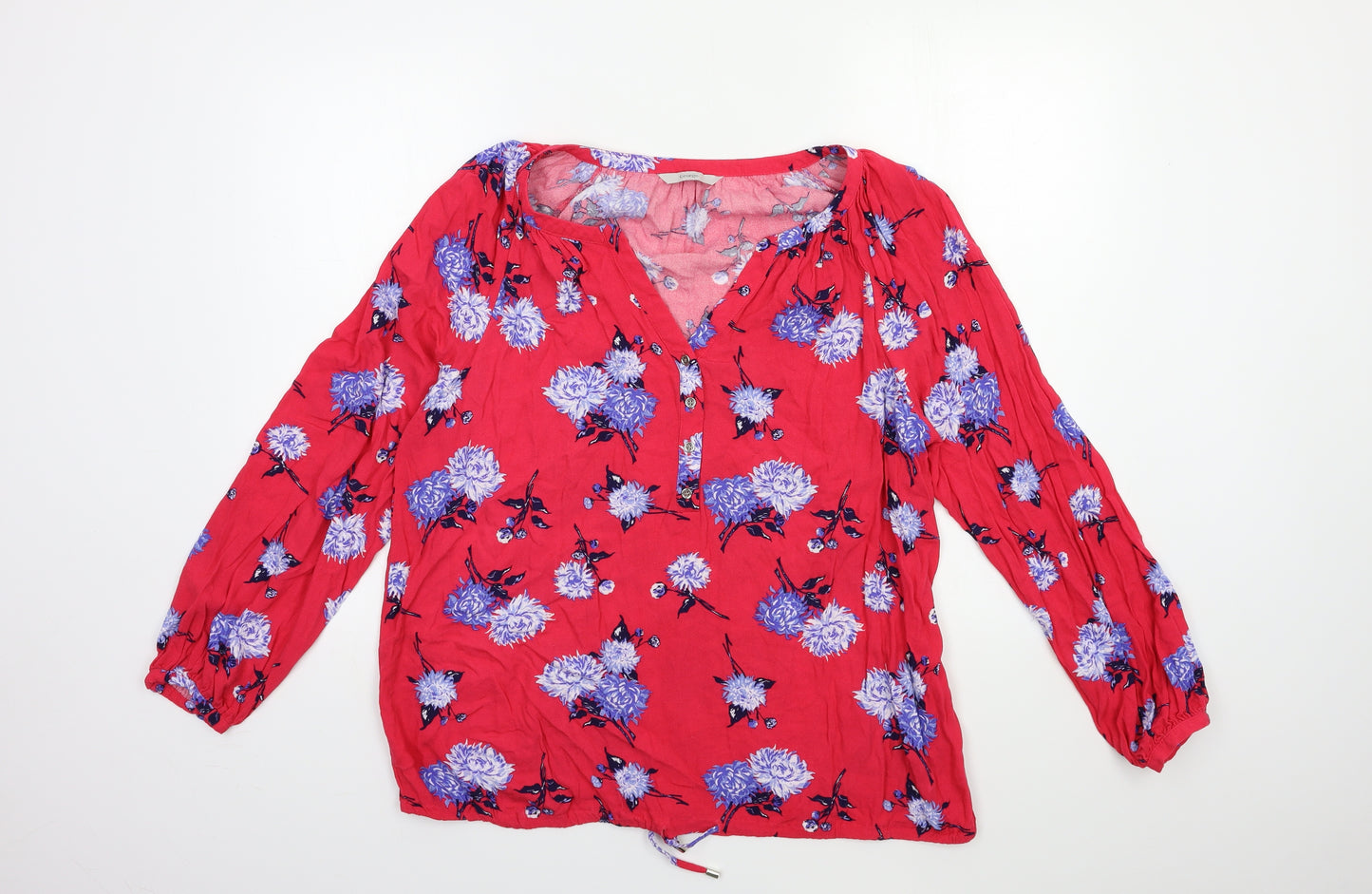 George Womens Pink Floral  Basic Blouse Size 16