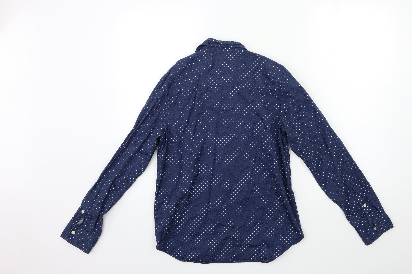 H&M Boys Blue Polka Dot  Basic Button-Up Size 12 Years