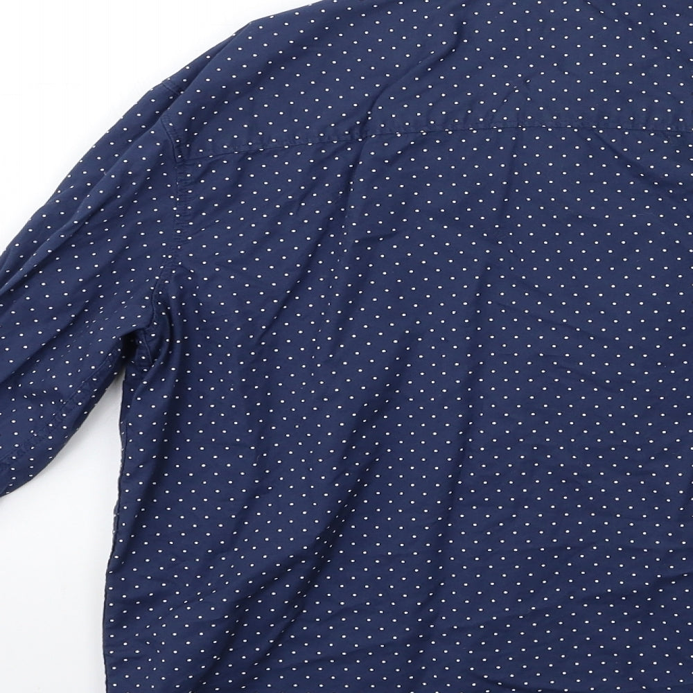 H&M Boys Blue Polka Dot  Basic Button-Up Size 12 Years