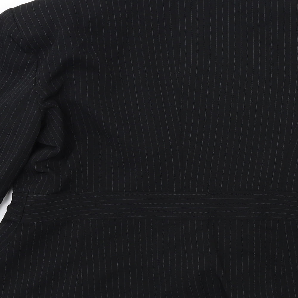 South Womens Black Striped  Jacket Blazer Size 14