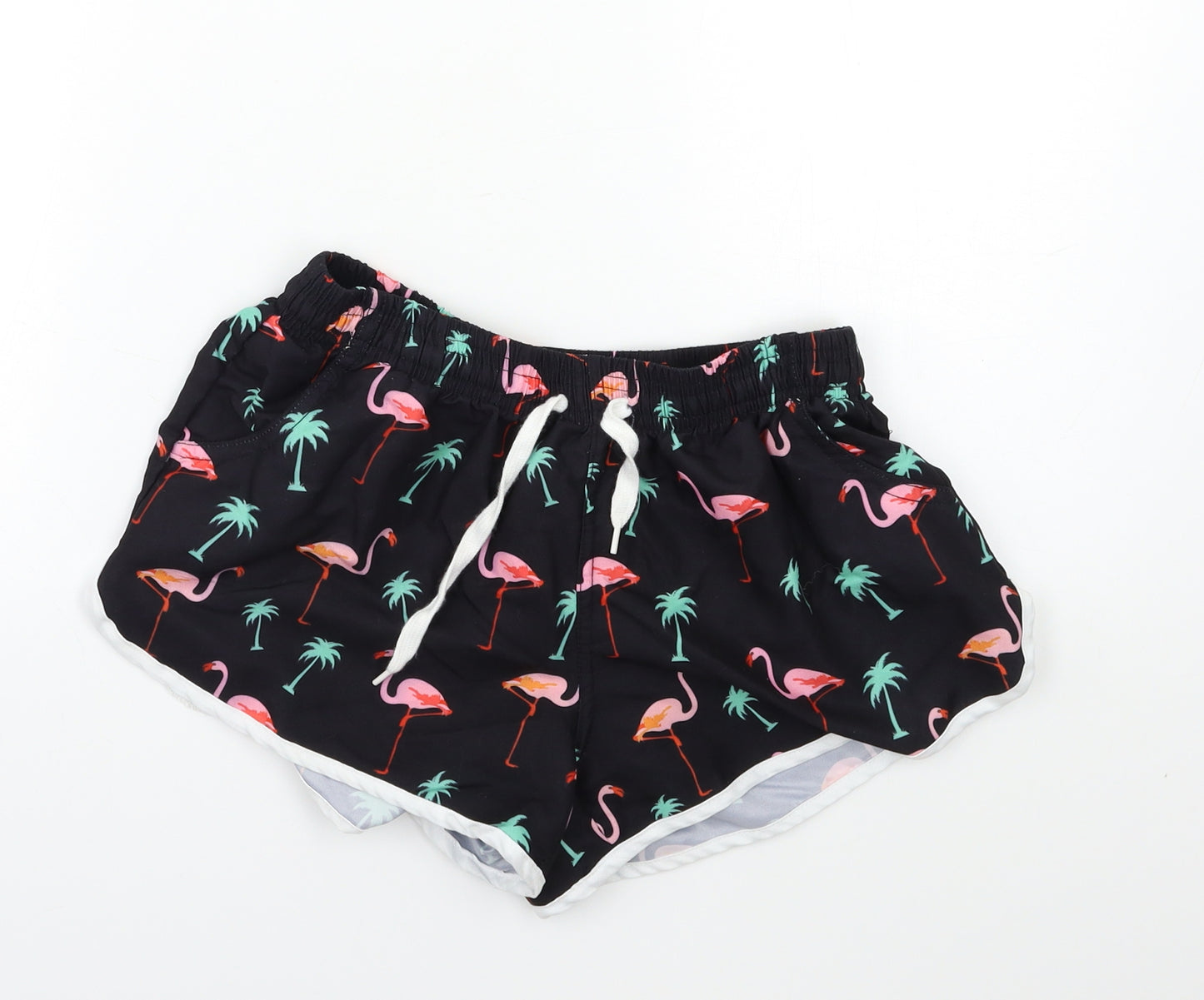Preworn Womens Black Floral  Hot Pants Shorts Size XS
