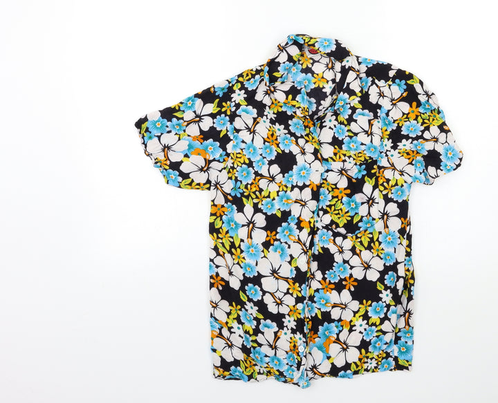 Casual Corner Mens Blue Floral Button-Up Size S