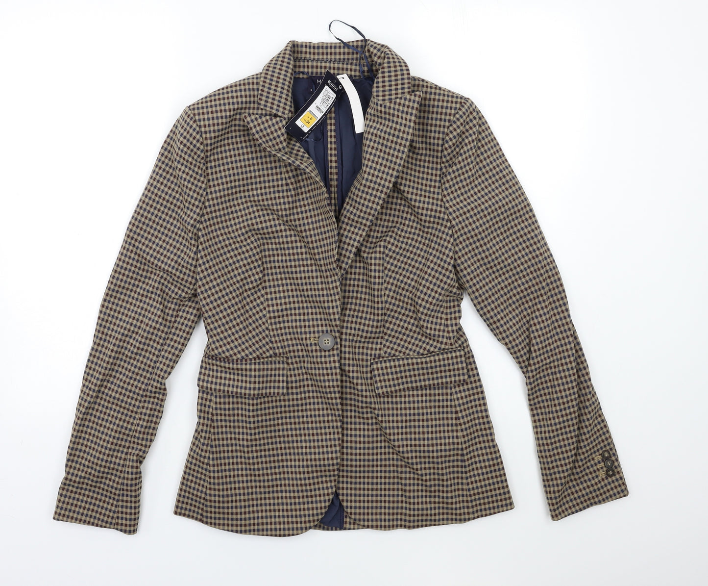 Marks and Spencer Womens Brown Check  Jacket Blazer Size 6