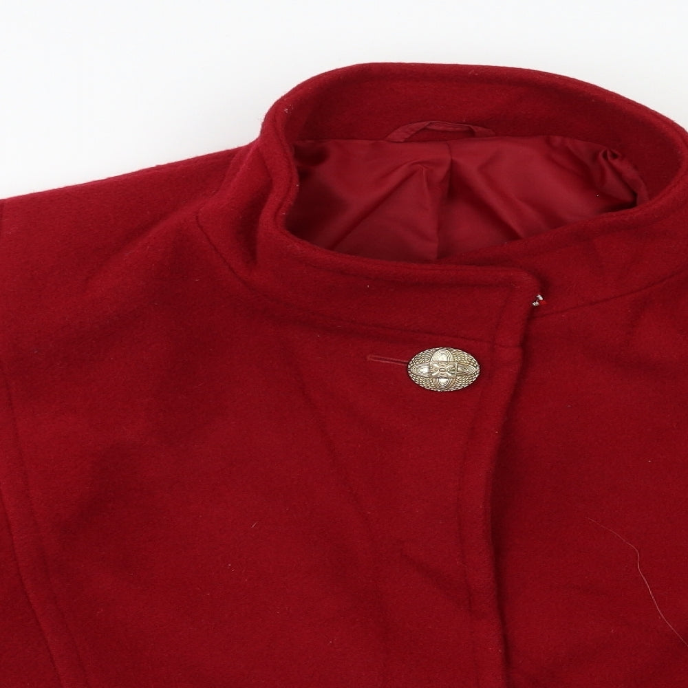 Preworn Womens Red   Overcoat Coat Size 14