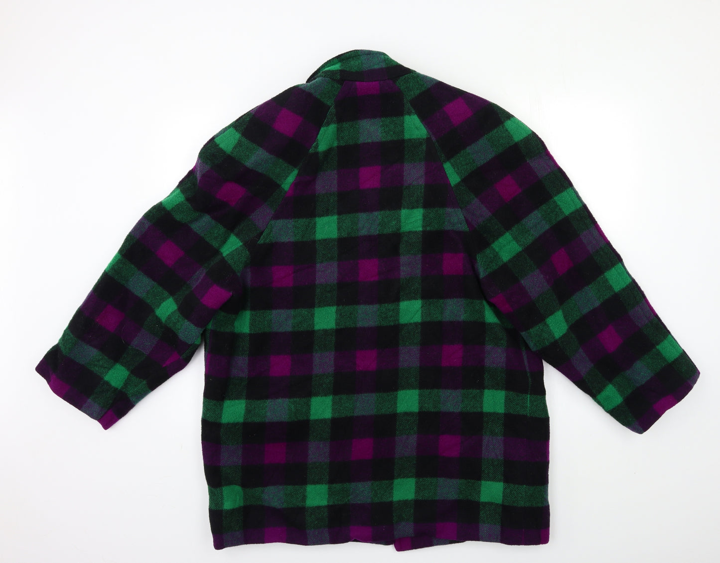 NEXT Womens Green Check  Overcoat Coat Size 10