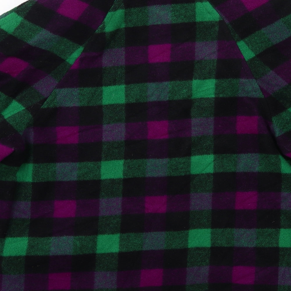 NEXT Womens Green Check  Overcoat Coat Size 10