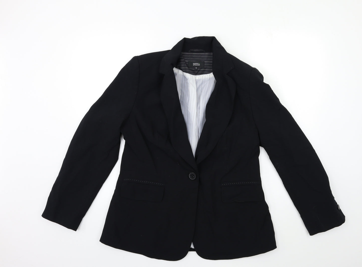 Marks and Spencer Womens Black   Jacket Suit Jacket Size 16