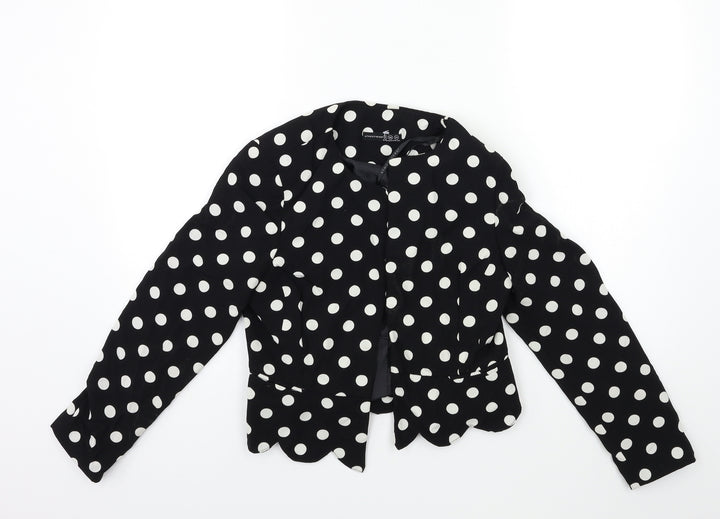 Atmosphere Womens Black Polka Dot Rayon Jacket  Size 8