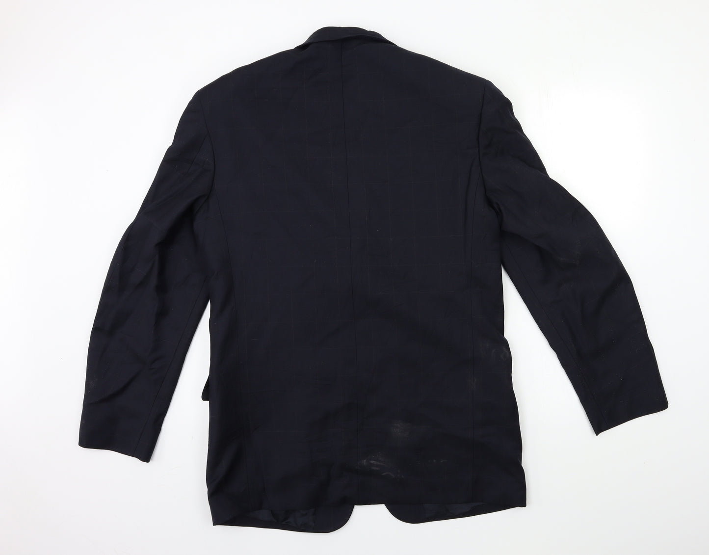 super 110's Mens Blue Check  Jacket Suit Jacket Size 40