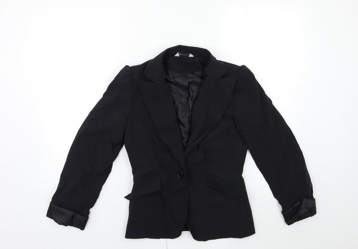 Atmosphere Womens Black Ramie Jacket Blazer Size 8