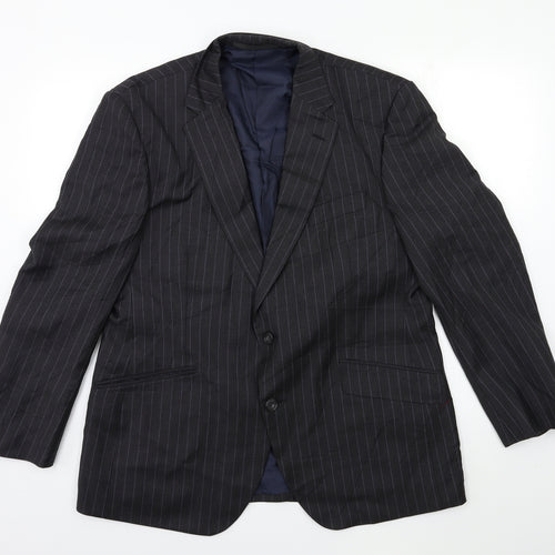 Impressions Mens Grey Striped  Jacket Suit Jacket Size 44
