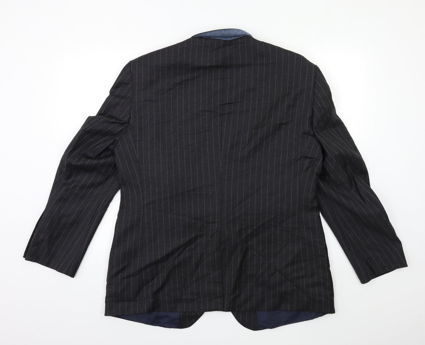 Impressions Mens Grey Striped  Jacket Suit Jacket Size 44