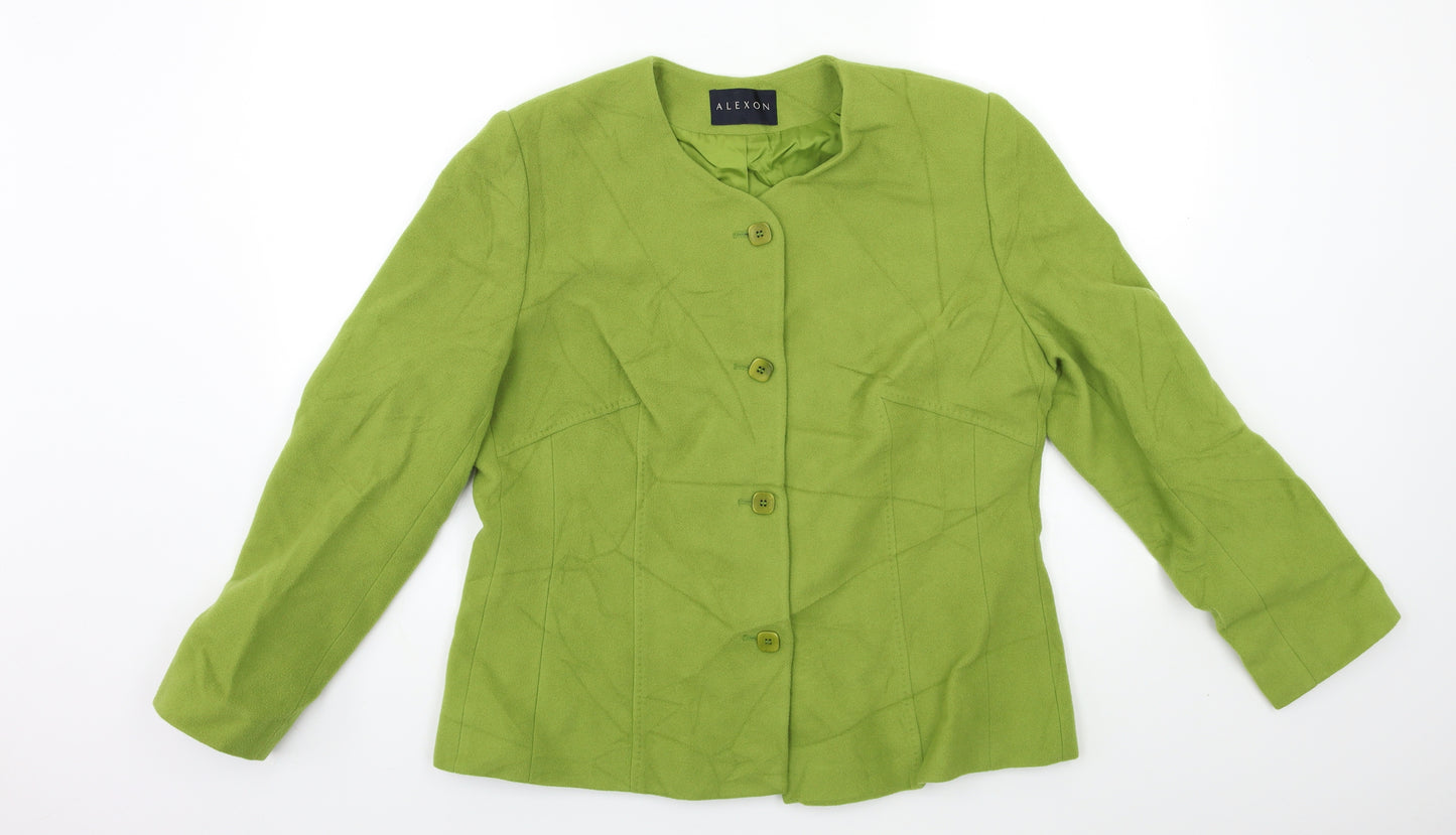 Alexon Womens Green  Fleece Overcoat Coat Size 14