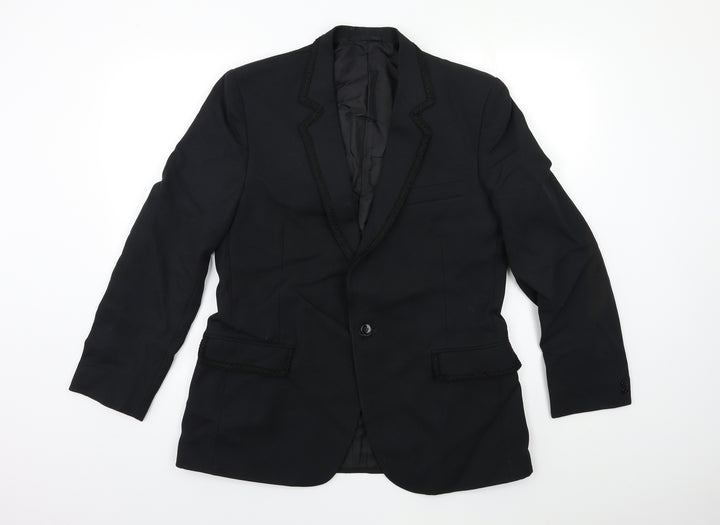 Preworn Mens Black   Jacket Suit Jacket Size 40