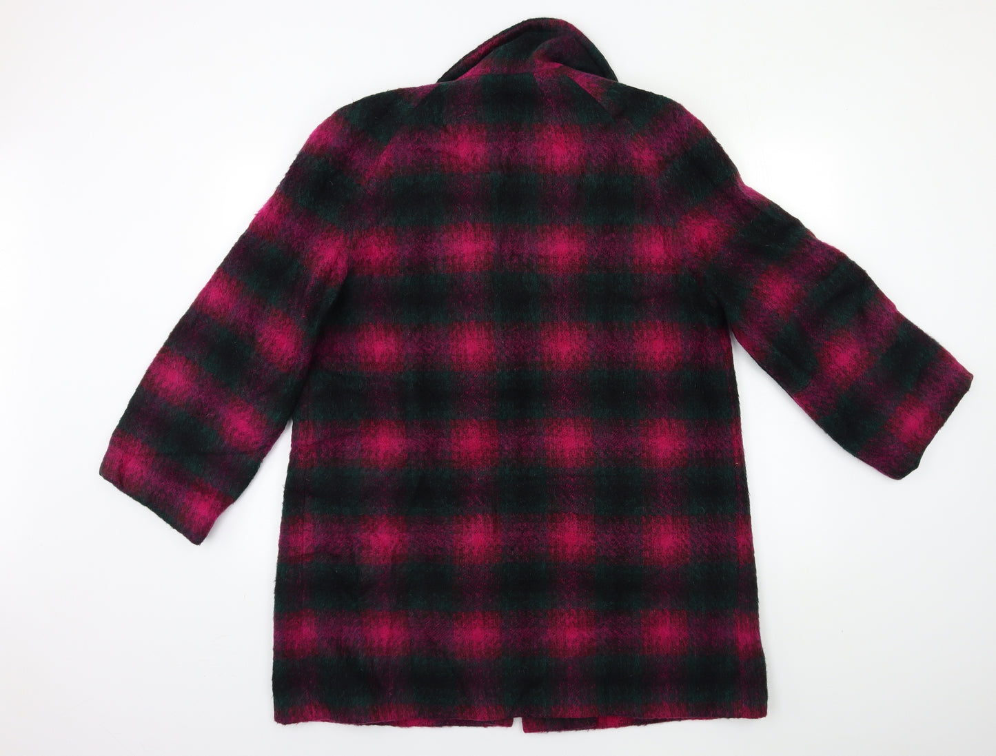 Preworn Womens Pink Check  Overcoat Coat Size 18