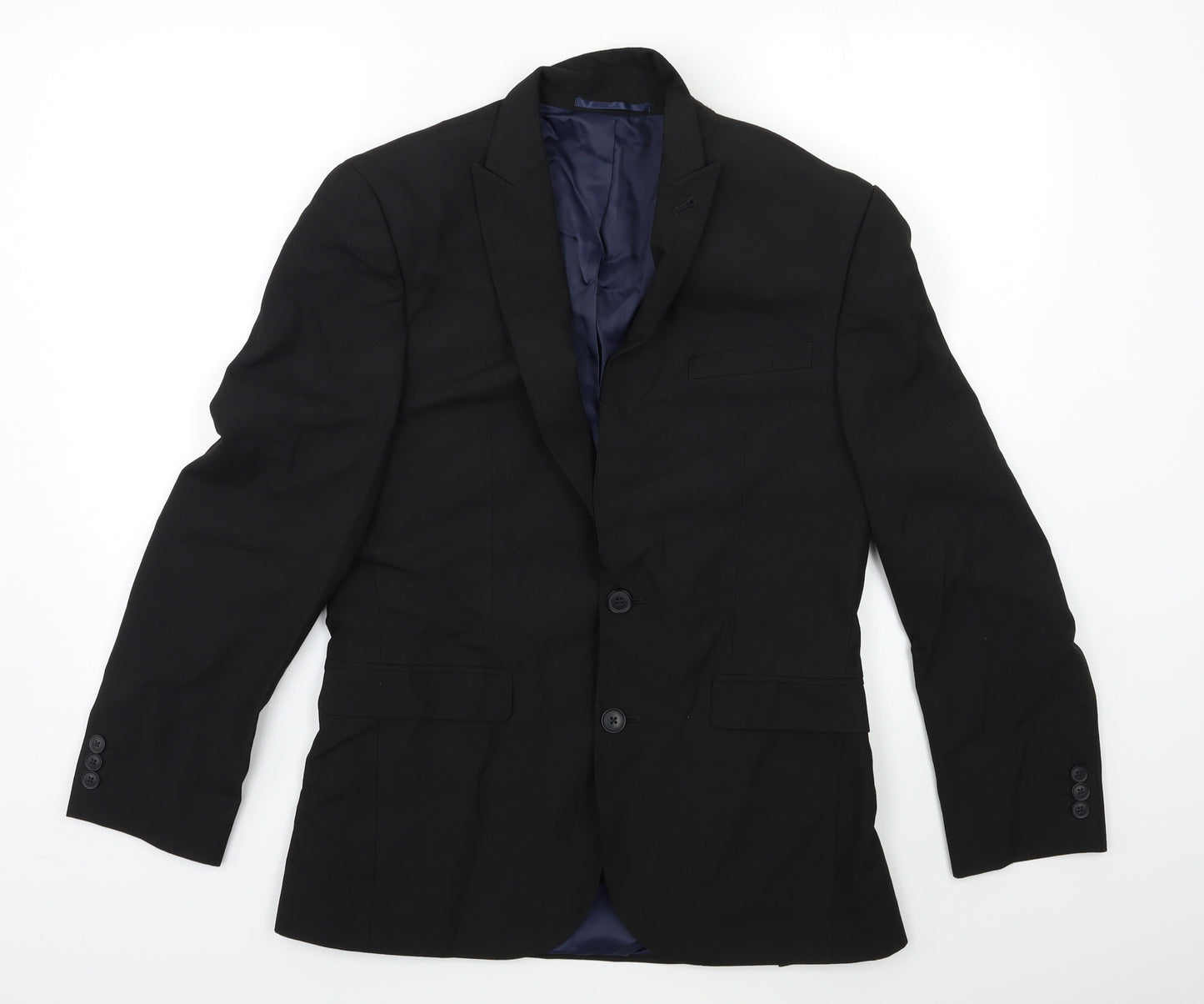 NEXT Mens Black  Rayon Jacket Suit Jacket Size 38
