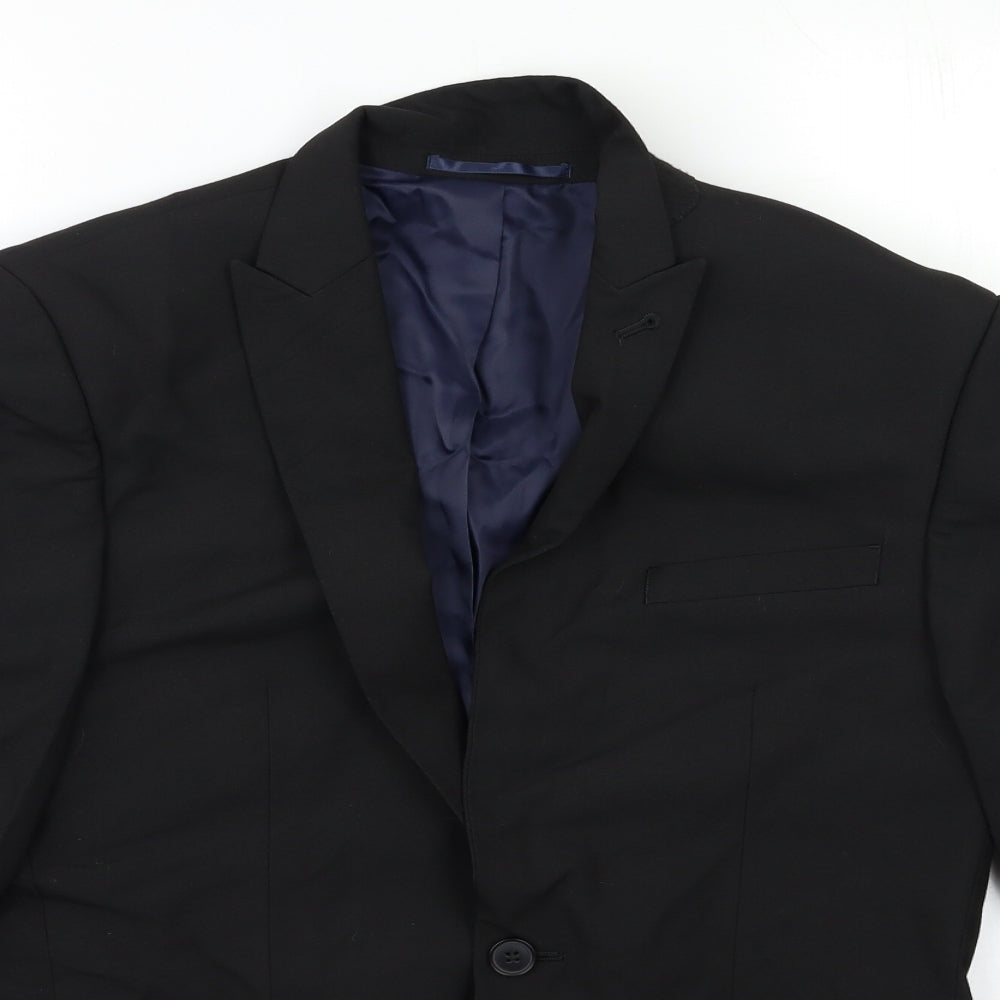 NEXT Mens Black  Rayon Jacket Suit Jacket Size 38