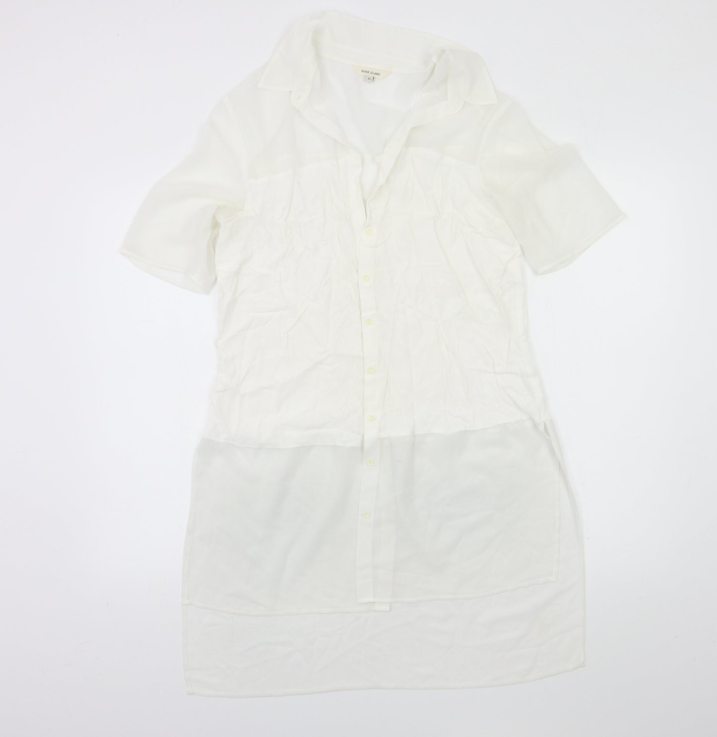 River Island Womens White  Rayon Basic Blouse Size 12