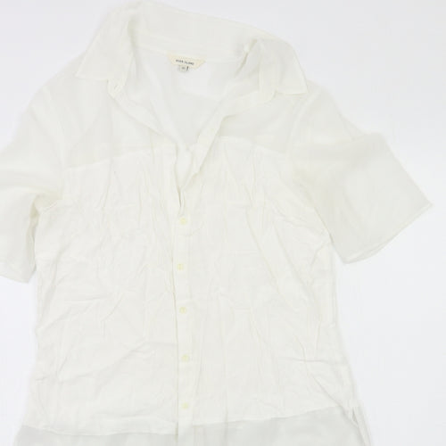 River Island Womens White  Rayon Basic Blouse Size 12