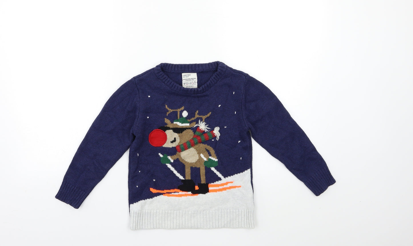 NEXT Boys Blue   Pullover Jumper Size 5 Years  - CHRISTMAS