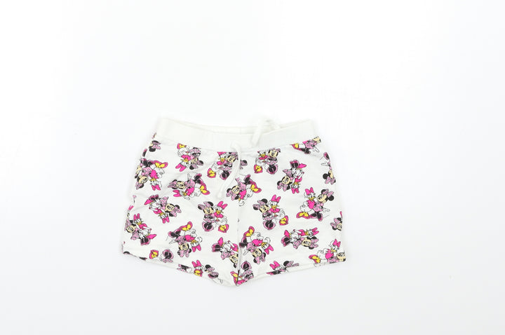 Disney Baby White Geometric  Cropped Leggings Size 18 Months
