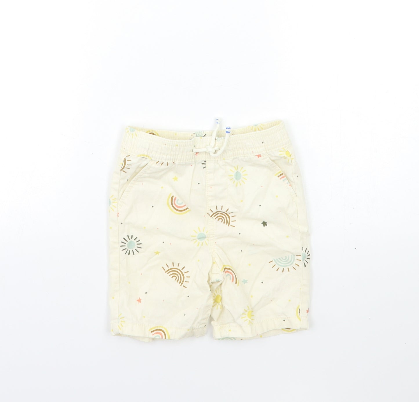 Primark Baby Beige Geometric  Cropped Trousers Size 18-24 Months