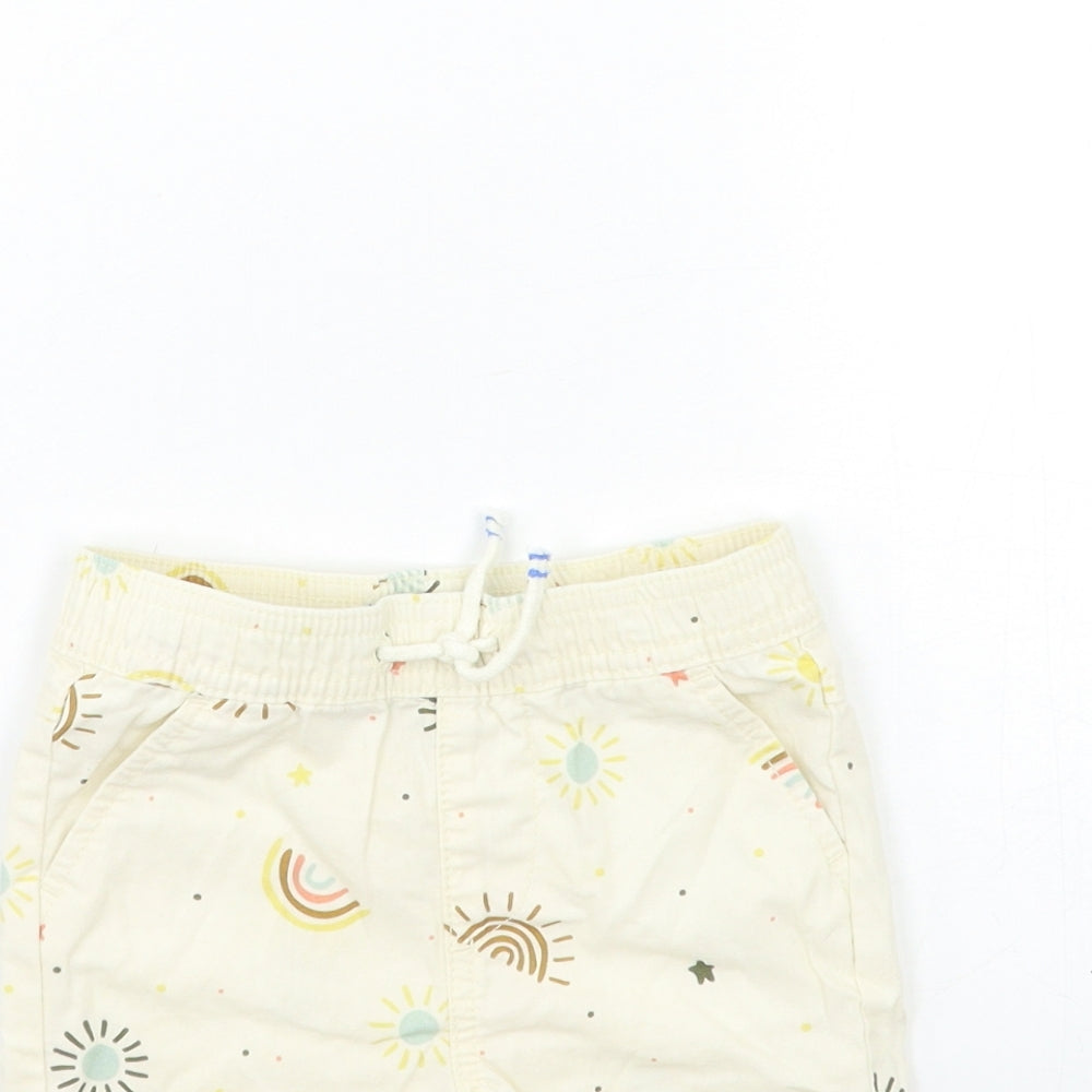 Primark Baby Beige Geometric  Cropped Trousers Size 18-24 Months