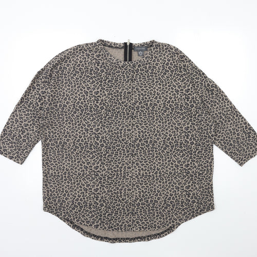 Primark Womens Grey Animal Print Knit Pullover Jumper Size 12