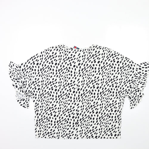 STYLE TEX Womens White Animal Print  Basic T-Shirt Size 12