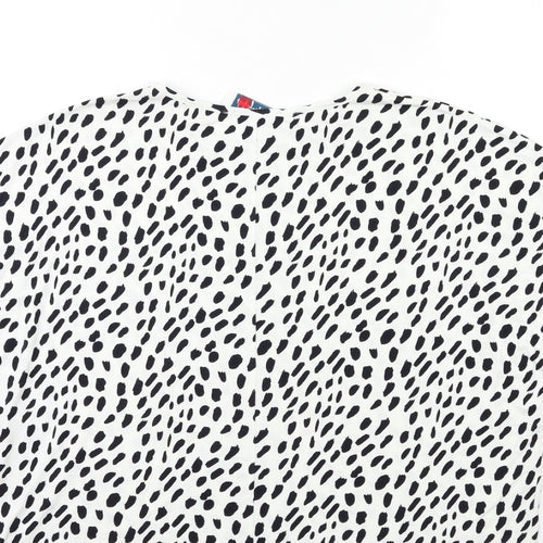 STYLE TEX Womens White Animal Print  Basic T-Shirt Size 12