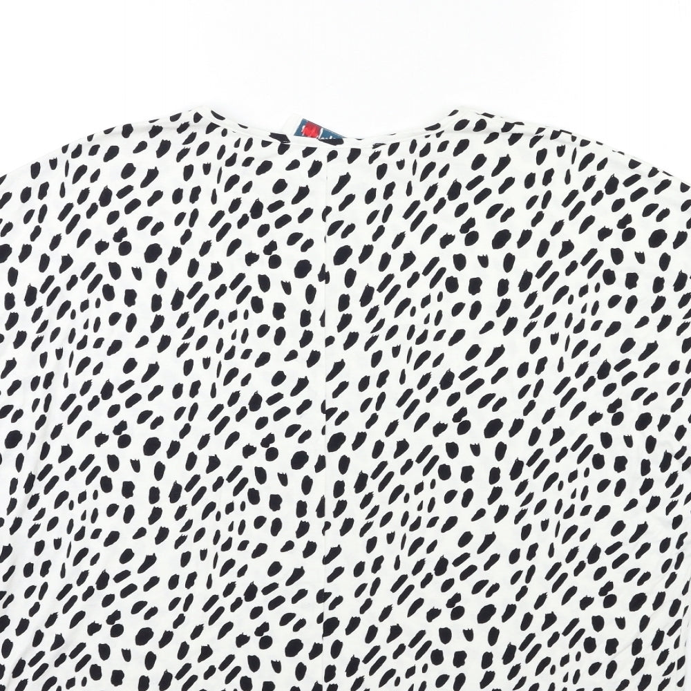 STYLE TEX Womens White Animal Print  Basic T-Shirt Size 12